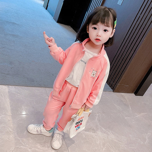 AO0519-58 تريننج بناتي قطن فخم بتجي قطعتين ( جكيت + بنطلون )