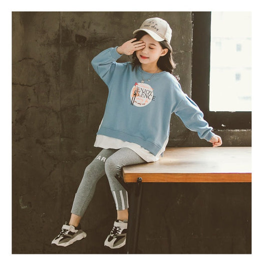 AO0505-07 بدلة رياضة قطنية عالية الجودة قطعتين ( بلوزة + بنطلون فيزون) ربيعية خريفية