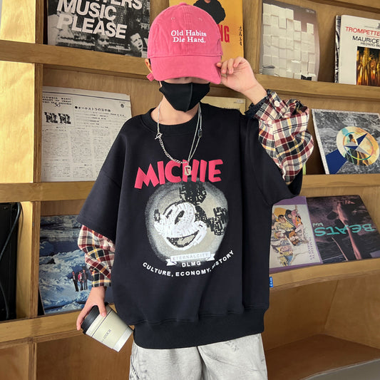 WZH301124-22 هودي ولادي قطن ميكي