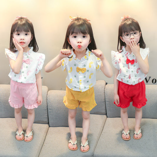 SSP-733G طقم بناتي صيفي قطعتين