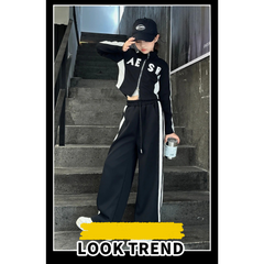 WZH191124-22 بدلة سبورت قطن خريفي قطعتين ( بلوزة + بنطلون) نخب أول