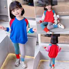 AO0508-170 طقم قطني بناتي بالوان مميزة قطعتين ( بلوزة + بنطلون فيزون)