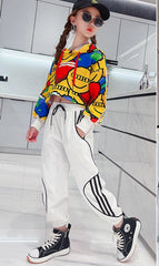 AO0508-73 طقم سبورت ربيعي صيفي ماركة ( بلوزة + بنطلون )