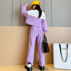 AO0508-83 طقم بناتي سبورت ( بلوزة + بنطلون)