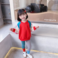 AO0508-170 طقم قطني بناتي بالوان مميزة قطعتين ( بلوزة + بنطلون فيزون)