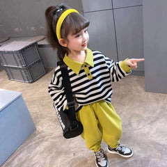 AO0712-26 طقم سبورت بناتي قطعتين ( بلوزة + بنطلون )