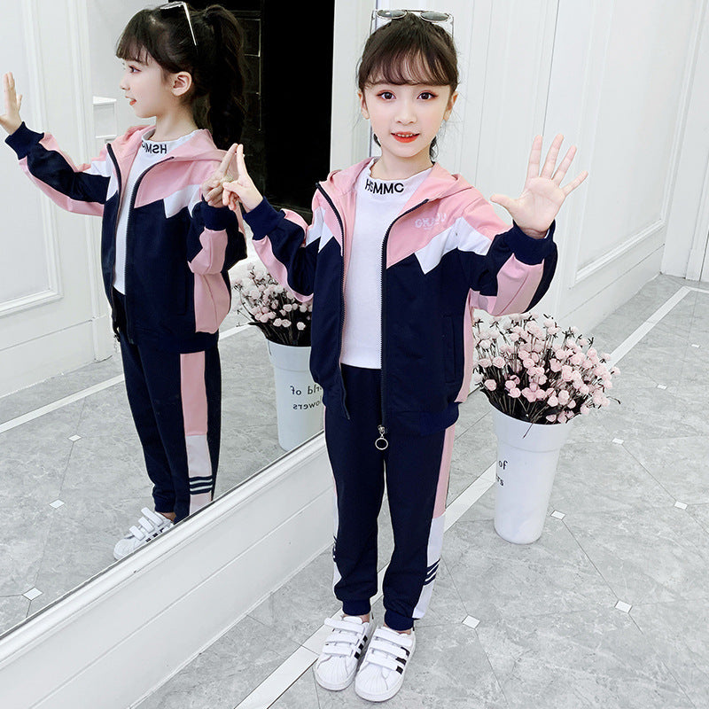 AO0508-284 بدلة سبورت بناتي ستان قطعتين ( جكيت + بنطلون )