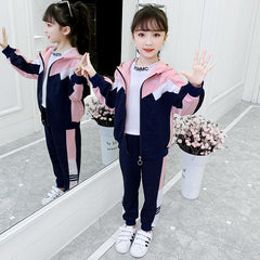 AO0508-284 بدلة سبورت بناتي ستان قطعتين ( جكيت + بنطلون )