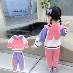 AO0508-72 طقم بناتي قطني قطعتين ( بلوزة + بنطلون )