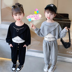 AO0508-137 طقم سبورت بناتي قطني 3 قطع بتصميم عصري مميز وخامة ممتازة