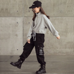 AO0508-212 طقم سبورت بناتي قطعتين ( بلوزة + بنطلون)