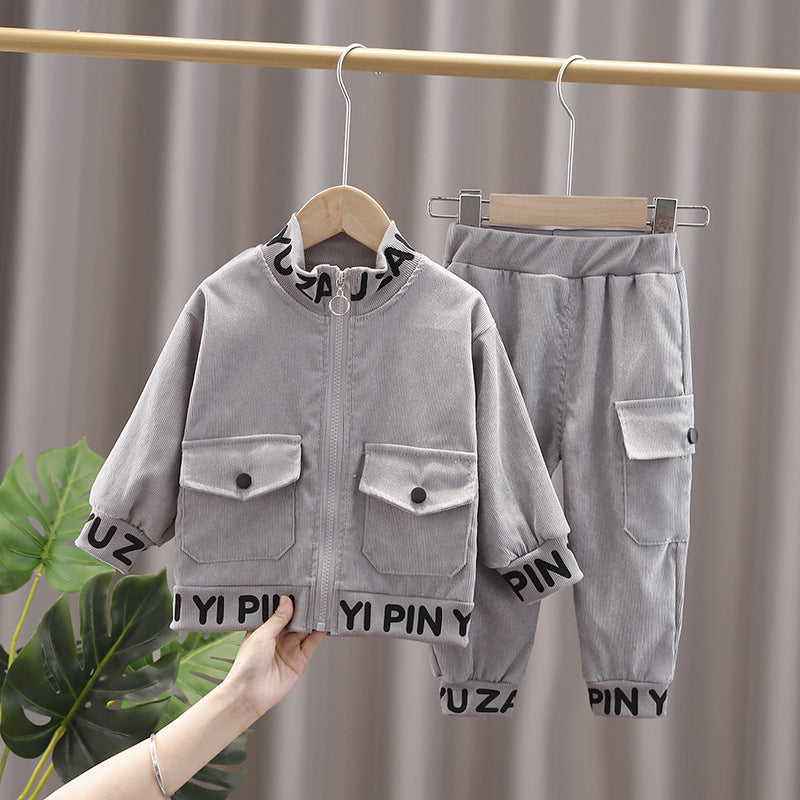 AO0508-107 طقم مخمل قطعتين ( جكيت + بنطلون)