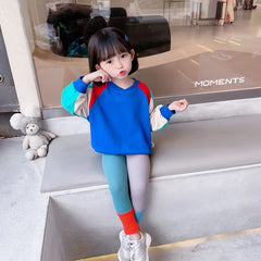 AO0508-170 طقم قطني بناتي بالوان مميزة قطعتين ( بلوزة + بنطلون فيزون)