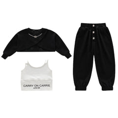 AO0508-137 طقم سبورت بناتي قطني 3 قطع بتصميم عصري مميز وخامة ممتازة