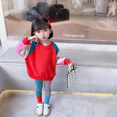 AO0508-170 طقم قطني بناتي بالوان مميزة قطعتين ( بلوزة + بنطلون فيزون)