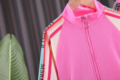 AO0508-181 طقم بناتي قطني قطعتين ( جكيت + بنطلون )