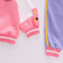 AO0508-72 طقم بناتي قطني قطعتين ( بلوزة + بنطلون )