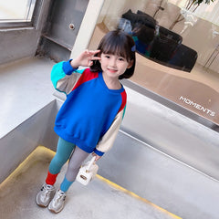 AO0508-170 طقم قطني بناتي بالوان مميزة قطعتين ( بلوزة + بنطلون فيزون)