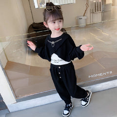 AO0508-137 طقم سبورت بناتي قطني 3 قطع بتصميم عصري مميز وخامة ممتازة