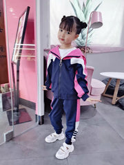 AO0508-284 بدلة سبورت بناتي ستان قطعتين ( جكيت + بنطلون )