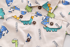 AO0508-75 طقم ولادي 3 قطع ( بلوزة قطنية + جكيت كتان + بنطلون جينز )