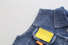 AO0713-04 طقم ولادي 3 قطع ( بلوزة قطنية + فست جينز + بنطلون جينز)