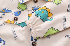 AO0508-75 طقم ولادي 3 قطع ( بلوزة قطنية + جكيت كتان + بنطلون جينز )