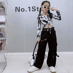 AO0712-21 طقم بناتي ( بلوزة زبدة ناعمة + بنطلون كتان + حزام للخصر)