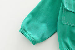 AO0508-42 طقم جينز 3 قطع ( بلوزة قطنية + جكيت كتان + بنطلون جينز)