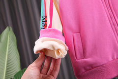 AO0508-181 طقم بناتي قطني قطعتين ( جكيت + بنطلون )