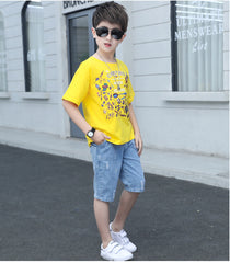 SS-2361B طقم ولادي قطعتين ( بلوزة قطنية + بنطلون جينز)