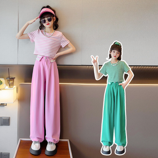 RM150424-6 طقم صيفي قطعتين ( بلوزة + بنطلون )