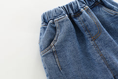 AO0508-42 طقم جينز 3 قطع ( بلوزة قطنية + جكيت كتان + بنطلون جينز)