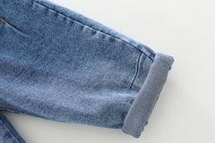 AO0508-42 طقم جينز 3 قطع ( بلوزة قطنية + جكيت كتان + بنطلون جينز)