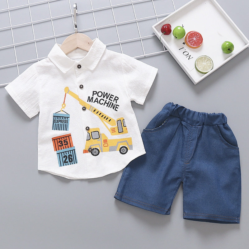 AO0304-31 طقم ولادي قطعتين ( قميص + شورت)