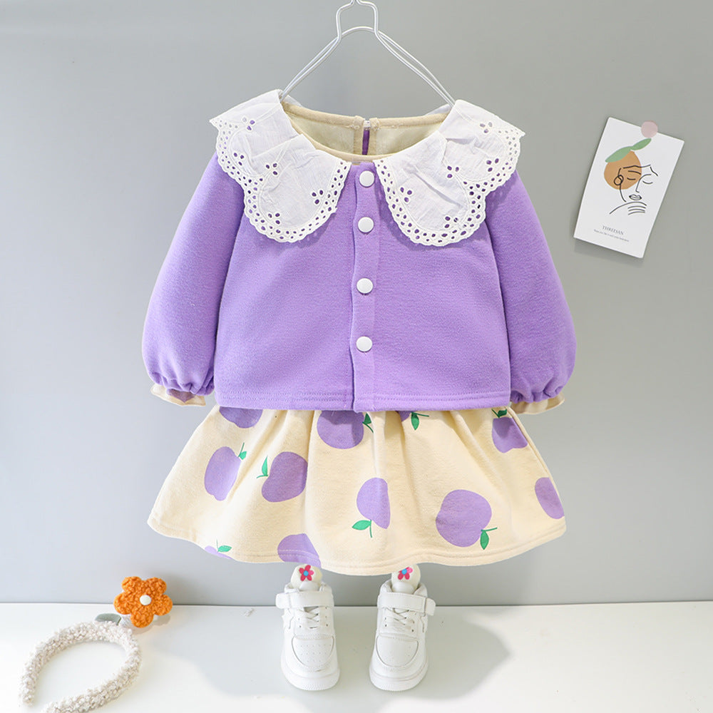 AM0918-01 فستان مع جكيت مبطن فرو بالكامل