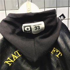 SA-019 طقم فخم 3 قطع ( جكيت جلد + بلوزة قطنية + بنطلون )