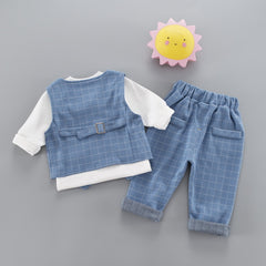 AO1023-14 طقم بدلة 4 قطع( بلوزة + بنطلون + فست+ ببيونة)