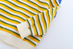 AO0111-45 طقم أفرهول (بلوزة مخططة + أفرهول كتان ناعم )