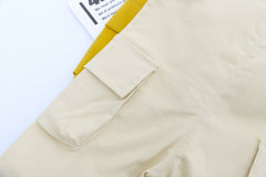 AO0111-45 طقم أفرهول (بلوزة مخططة + أفرهول كتان ناعم )