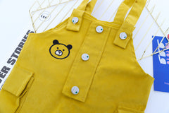 AO0111-45 طقم أفرهول (بلوزة مخططة + أفرهول كتان ناعم )