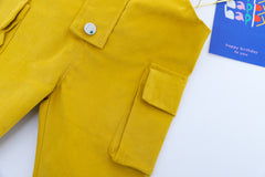 AO0111-45 طقم أفرهول (بلوزة مخططة + أفرهول كتان ناعم )