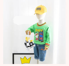 AO0111-04 طقم جينز قطعتين ( بلوزة قطنية + بنطلون جينز )