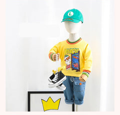 AO0111-04 طقم جينز قطعتين ( بلوزة قطنية + بنطلون جينز )