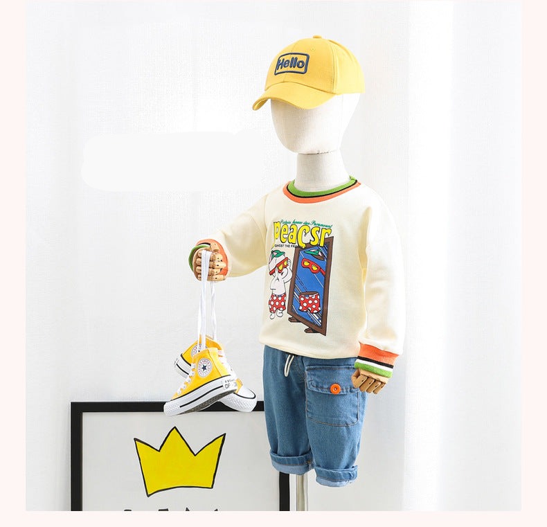 AO0111-04 طقم جينز قطعتين ( بلوزة قطنية + بنطلون جينز )