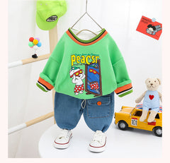 AO0111-04 طقم جينز قطعتين ( بلوزة قطنية + بنطلون جينز )