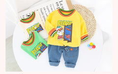 AO0111-04 طقم جينز قطعتين ( بلوزة قطنية + بنطلون جينز )