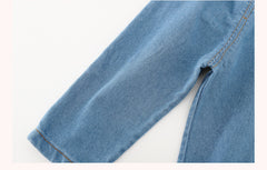 AO0111-04 طقم جينز قطعتين ( بلوزة قطنية + بنطلون جينز )
