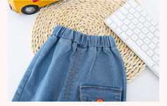 AO0111-04 طقم جينز قطعتين ( بلوزة قطنية + بنطلون جينز )