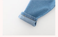 AO0111-04 طقم جينز قطعتين ( بلوزة قطنية + بنطلون جينز )